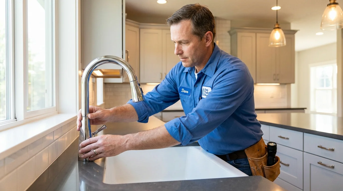 Kitchen faucet installation by Johns Plumbing LLC in Hancock